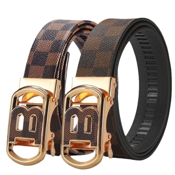 Férfi öv automata csattal, műbőr, vas csattal, szélesség 2-4 cm, üzleti városi stílus