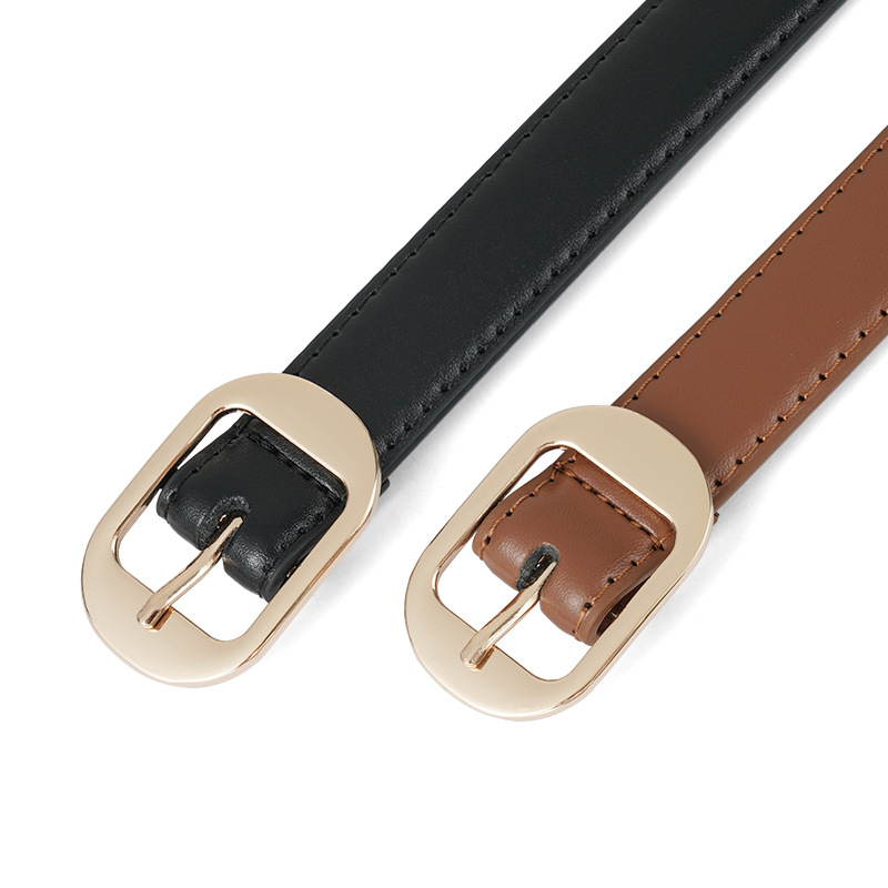 Женски колан – нов стил, универсален дизайн; PU материал; ширина 2–4 см; закопчаване със щракване; обков PU/имитационна кожа; модел на райета