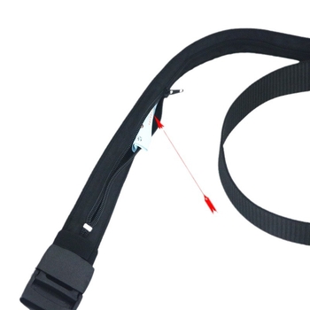 Nylon pénztárca öv belső zsebbel és cipzárral, 2-4 cm széles, műanyag csat, sima zárás, All-Match stílus