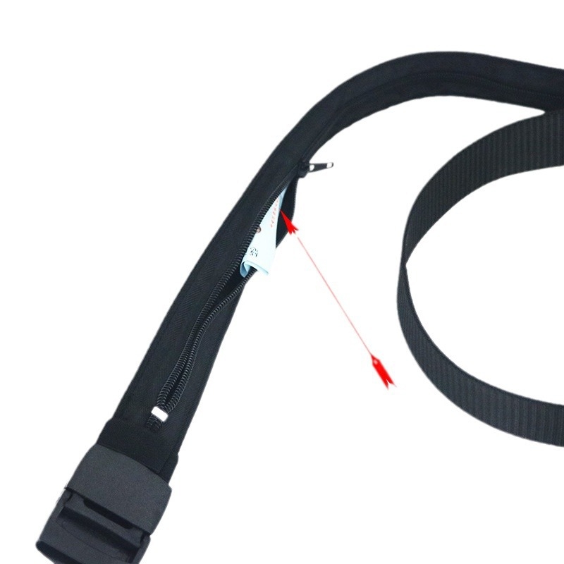 Nylon pénztárca öv belső zsebbel és cipzárral, 2-4 cm széles, műanyag csat, sima zárás, All-Match stílus