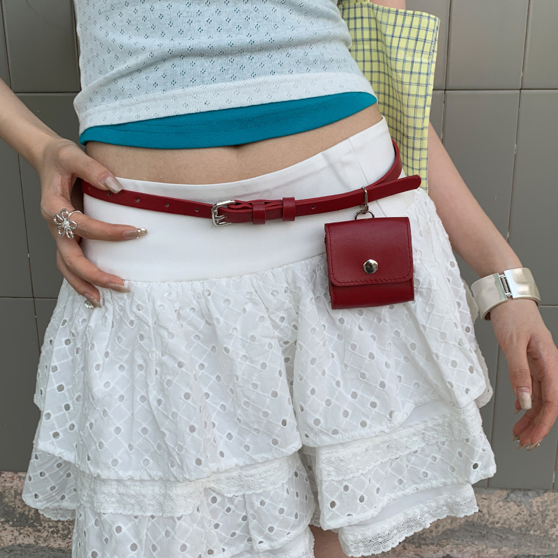 Pojasni pojas s mini torbicom — PU koža, aluminijska kopča, kopča s pinom, stil: poslovni/višenamjenski/casual, sezona: ljeto 2025