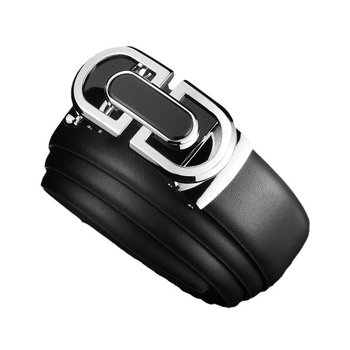 Férfi valódi bőr öv automata csattal, 2–4 cm szélesség, ötvözetes csatt, hétköznapi divat