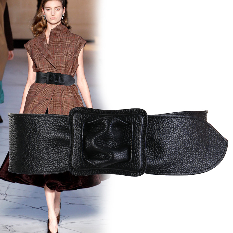 Női derékszíj valódi bőrből, első réteg marhabőrből, All-Match stílus, egyhurok öv ruhákhoz és pulóverekhez