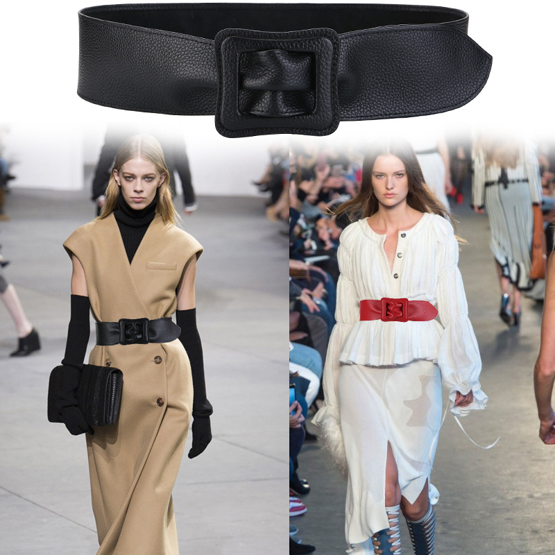 Női derékszíj valódi bőrből, első réteg marhabőrből, All-Match stílus, egyhurok öv ruhákhoz és pulóverekhez