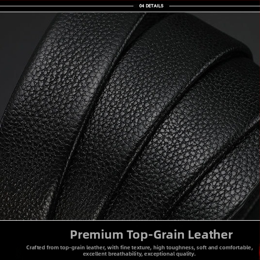 Férfi bőrszíj - első osztályú tehénbőr, lychee mintázat, automata csat, szélesség 2-4 cm, CHARM KAISER