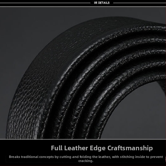 Férfi bőrszíj - első osztályú tehénbőr, lychee mintázat, automata csat, szélesség 2-4 cm, CHARM KAISER