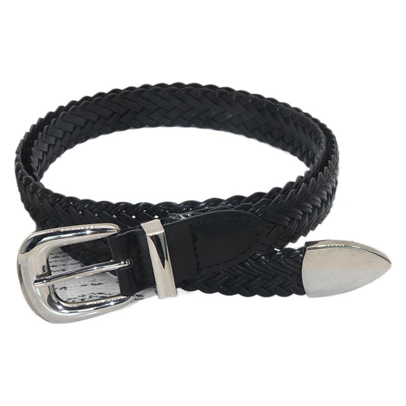 Ženski tkanni retro pojas, prirodna koža, kopča s iglom, širina 2–4 cm, literarno-retro stil