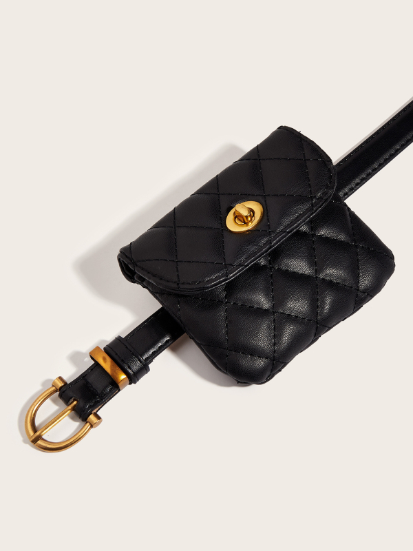 Műbőr öv táskával – tűs csattal, ötvözet csattal, kézzel varrt