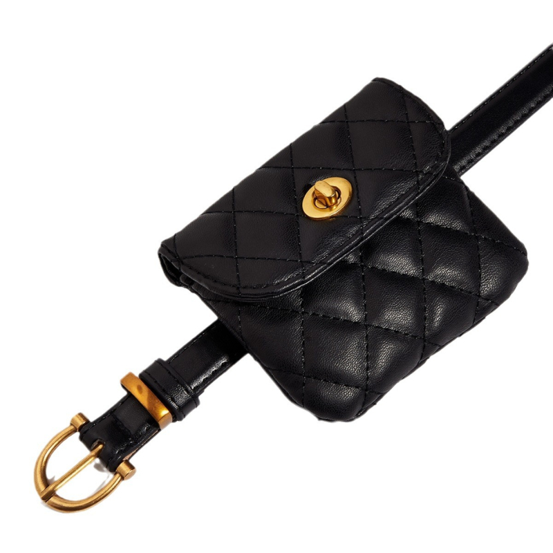 Műbőr öv táskával – tűs csattal, ötvözet csattal, kézzel varrt