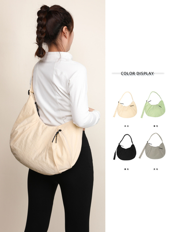 Krosbody torba, unisex, najlon tkanina, stil dumpling bag, zatvaranje zipom, unutarnji džep sa zipom
