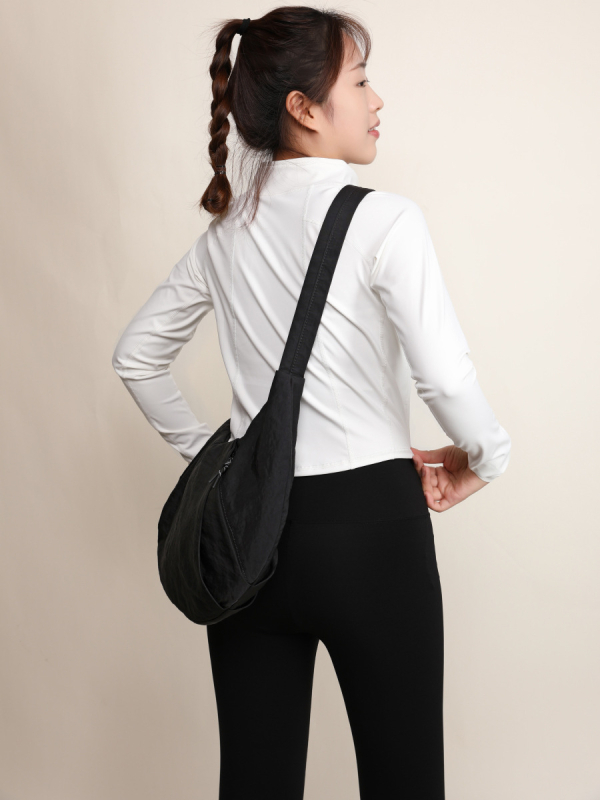 Krosbody torba, unisex, najlon tkanina, stil dumpling bag, zatvaranje zipom, unutarnji džep sa zipom