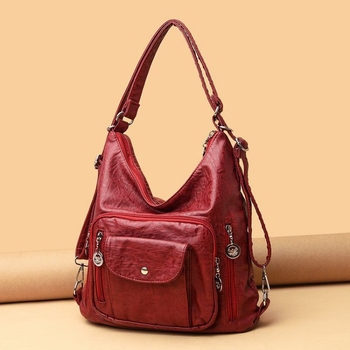 Ai Fashion PU Bucket Bag - Velika ženska torbica s zatvaračem, vertikalno kvadratnog oblika, 3D vanjski dio, unutarnji džepovi, dvije naramenice