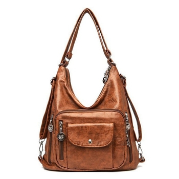 Ai Fashion PU Bucket Bag - Velika ženska torbica s zatvaračem, vertikalno kvadratnog oblika, 3D vanjski dio, unutarnji džepovi, dvije naramenice