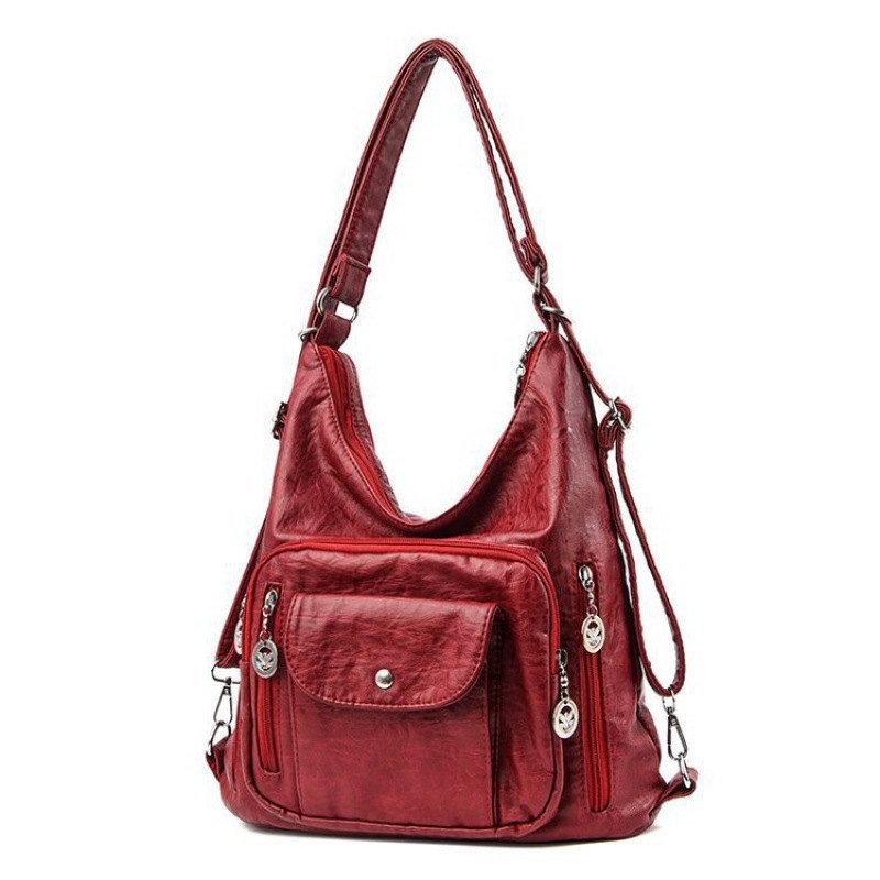 Ai Fashion PU Bucket Bag - Velika ženska torbica s zatvaračem, vertikalno kvadratnog oblika, 3D vanjski dio, unutarnji džepovi, dvije naramenice