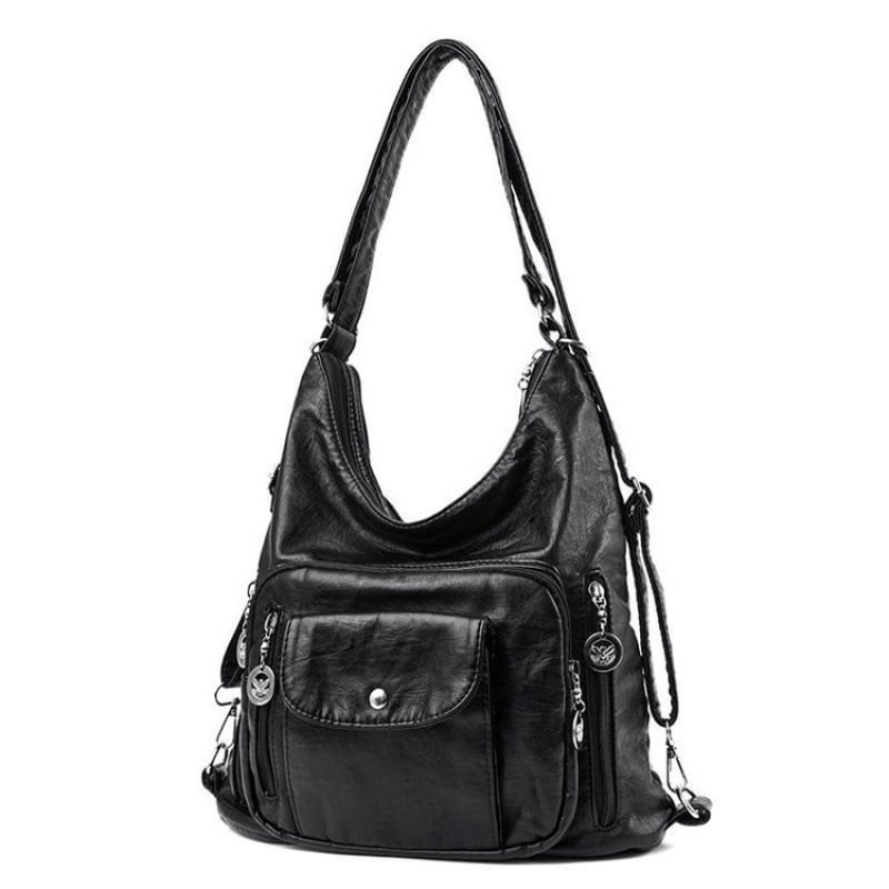 Ai Fashion PU Bucket Bag - Velika ženska torbica s zatvaračem, vertikalno kvadratnog oblika, 3D vanjski dio, unutarnji džepovi, dvije naramenice