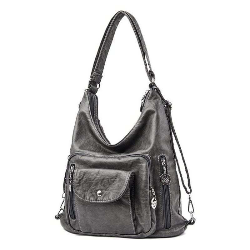 Ai Fashion PU Bucket Bag - Velika ženska torbica s zatvaračem, vertikalno kvadratnog oblika, 3D vanjski dio, unutarnji džepovi, dvije naramenice