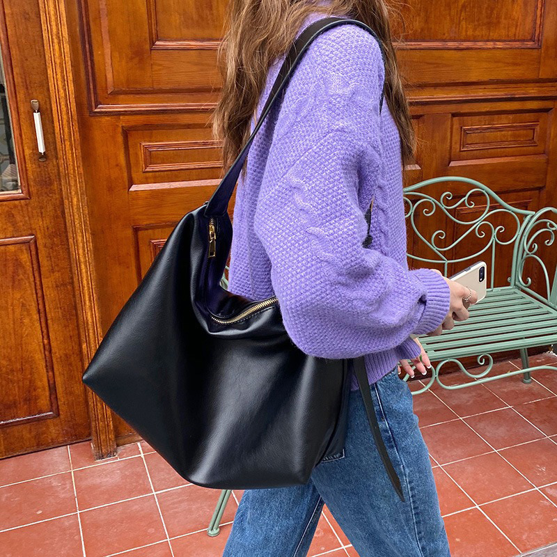 Opia PU crossbody torba - s jednim remenom, horizontalni kvadratni oblik, zatvarač, laminirani unutarnji džep