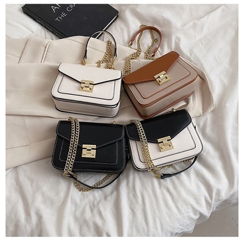 Ženska crossbody torba - gradski stil, PU koža, kvadratni oblik, zatvaranje zipom, jesen 2025