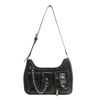 PU crossbody tote torba, stil ulične mode, zatvaranje zipom, vodoravni kvadratni oblik, jedna naramenica