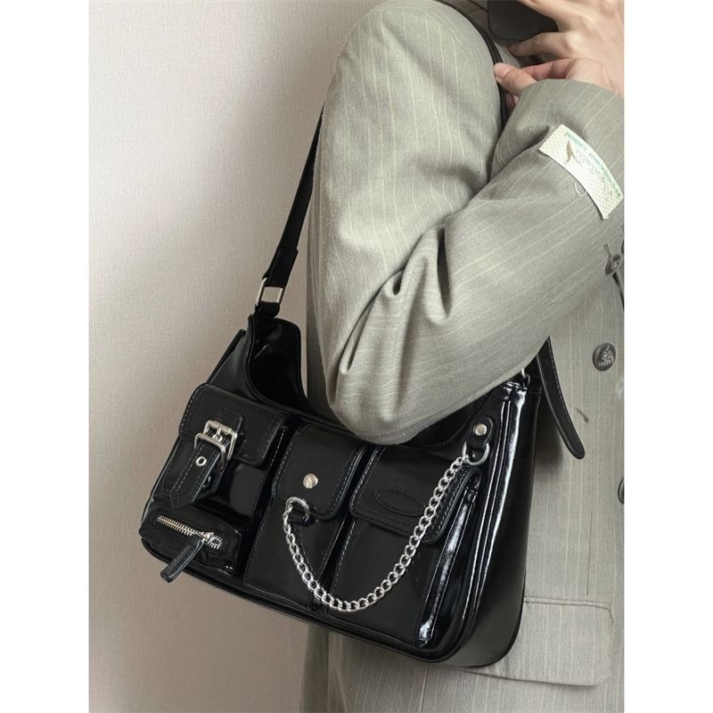 PU crossbody tote torba, stil ulične mode, zatvaranje zipom, vodoravni kvadratni oblik, jedna naramenica