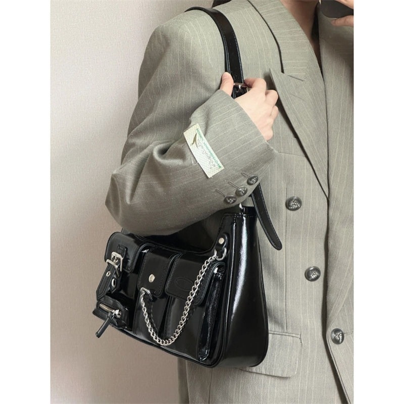 PU crossbody tote torba, stil ulične mode, zatvaranje zipom, vodoravni kvadratni oblik, jedna naramenica