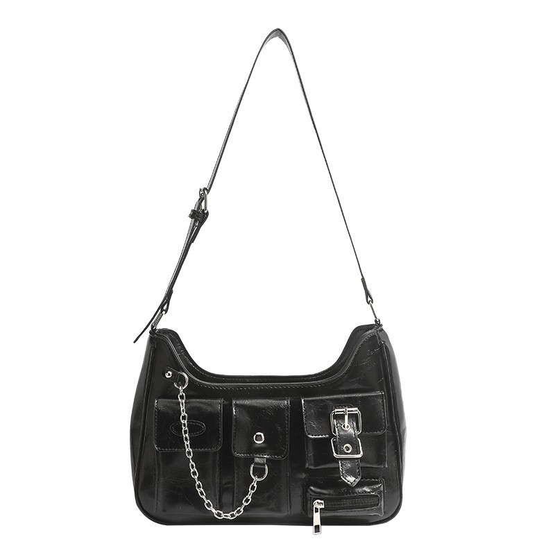 PU crossbody tote torba, stil ulične mode, zatvaranje zipom, vodoravni kvadratni oblik, jedna naramenica