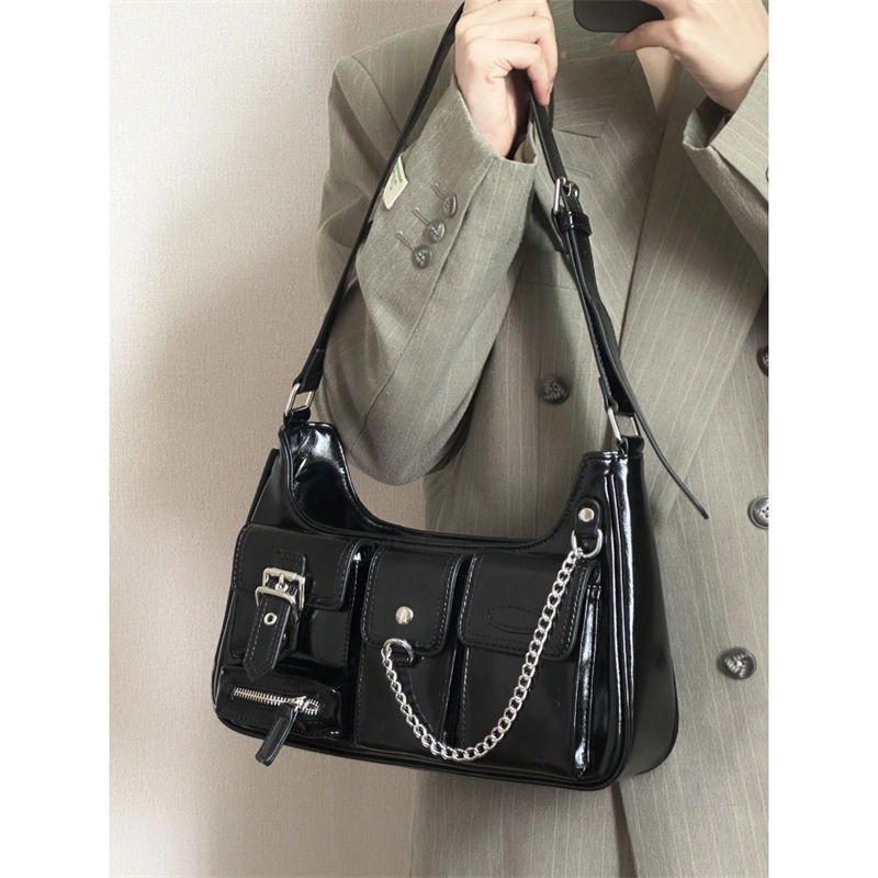 PU crossbody tote torba, stil ulične mode, zatvaranje zipom, vodoravni kvadratni oblik, jedna naramenica
