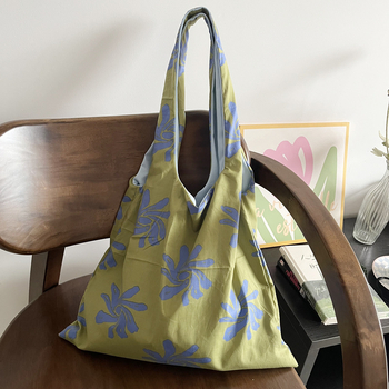 Torba tote velike kapacitete od pamuka s platnenom podlogom, vest-stil dizajn, unutarnje džepove: džep sa skrivenim zatvaračem, džep za telefon i ID