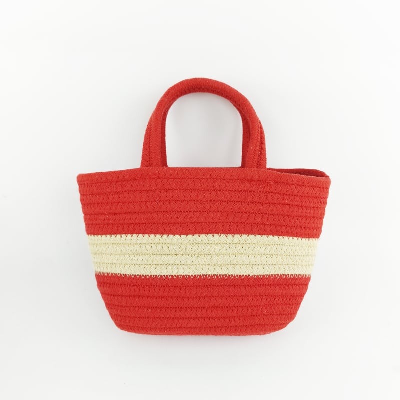 Ženska torba od pamukovog konca, pletena, gradski minimalistički stil, oblik kantice, otvorena, duple naramenice