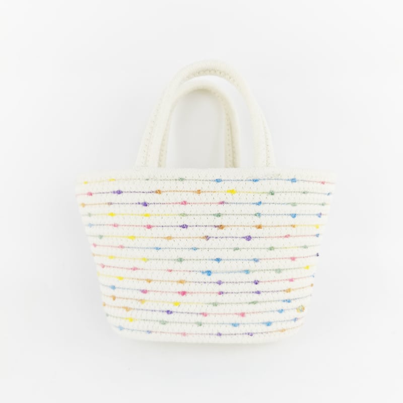 Ženska torba od pamukovog konca, pletena, gradski minimalistički stil, oblik kantice, otvorena, duple naramenice