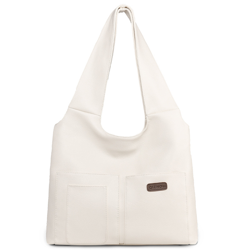 Torba za ramenu tip tote s unisex dizajnom u korejskom stilu, PU materijal, poliester podstava, vodoravni kvadratni oblik, magnetsko zatvaranje, unutarnja pretinica za mobitel