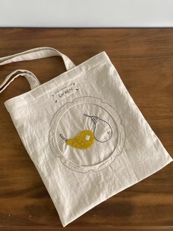 Tote чанта от памук и лен, градски стил, с джоб на цип и полиестер подплата, вертикална квадратна форма