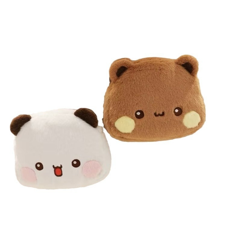 Плюшена кръстосана чанта с джоб за телефон, ципово затваряне, полиестерна подплата, стил свеж и сладък.