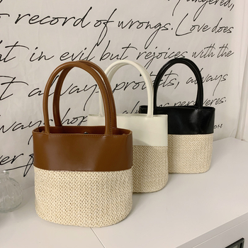 Bucket bag, tkanu teksturu i podstava od umjetne kože, pogodna za putovanja u slobodno vrijeme, proljeće 2018