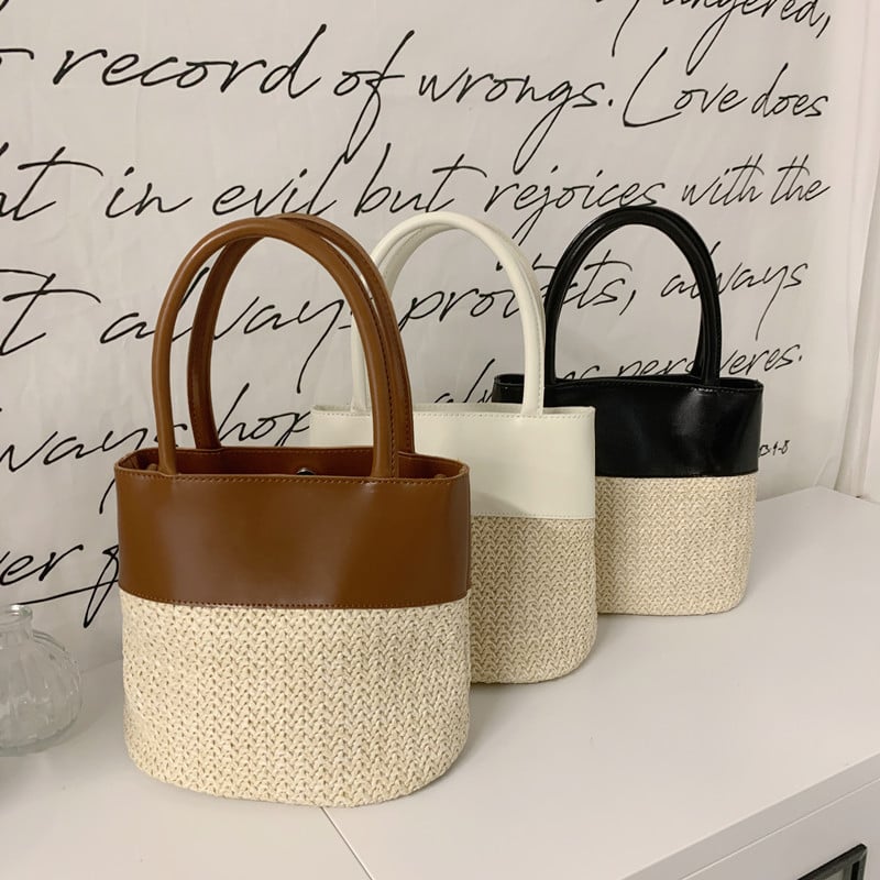 Bucket bag, tkanu teksturu i podstava od umjetne kože, pogodna za putovanja u slobodno vrijeme, proljeće 2018