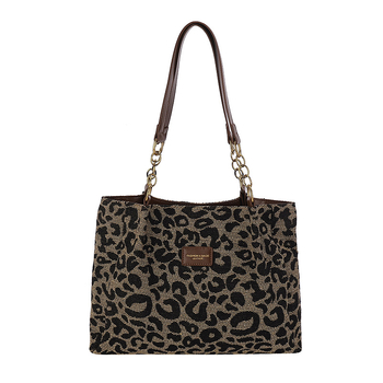 Ženska torbica s leopard uzorkom, velika kapaciteta, tote torba s retro teksturom, svakodnevna torba za nošenje preko ramena
