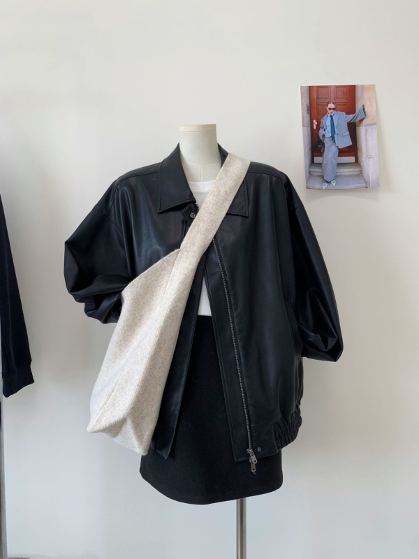 Ženska torba preko ramena od vunenog materijala, ovalnog oblika, velika kapaciteta, gradski stil, unutarnja džep za telefon, poliester podstava