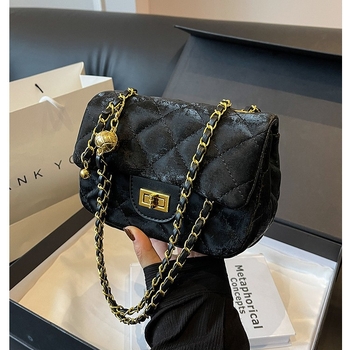 PU crossbody torba s romboidnim lancem – gradski stil, zaključavanje