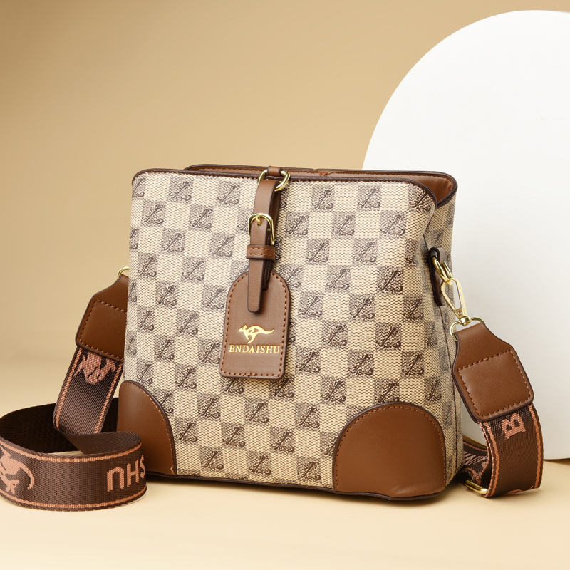 Ženska crossbody bucket torba — PU koža, zatvarač, unutarnja ID pretinac, oblik kante, jednoručni remen (Ljeto 2024, street trend)