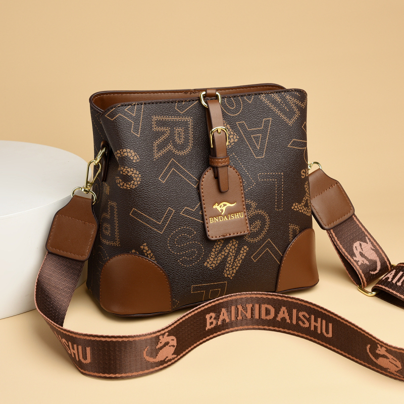 Ženska crossbody bucket torba — PU koža, zatvarač, unutarnja ID pretinac, oblik kante, jednoručni remen (Ljeto 2024, street trend)