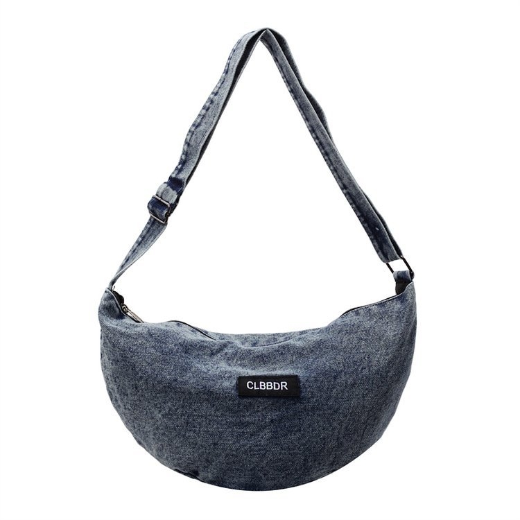 Ženska minimalistička crossbody torba od ispranog denima, mala veličina, model 2025