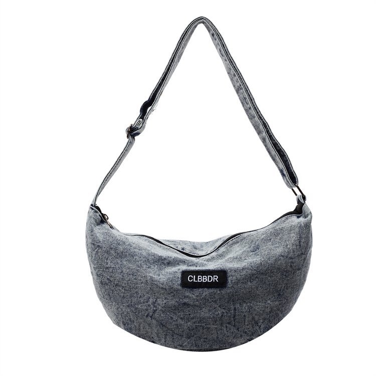 Ženska minimalistička crossbody torba od ispranog denima, mala veličina, model 2025