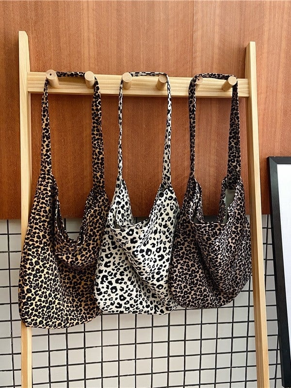Bucket torba s leopard uzorkom, poliesterska bucket torba u Korejskog stila s magnetskim zatvaranjem, unutarnji džep sa zipom i džep za telefon