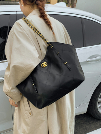 Ženska bucket torba od PU kože, gradski stil, zatvarač na bravu, podstava od poliestera, jesen 2025