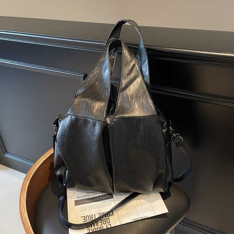 PU tote taška, mestský minimalistický štýl, zapínanie na zips, podšívka z polyesteru, vnútorná kapsa so zipsom, jeden ramenný popruh, každodenné použitie