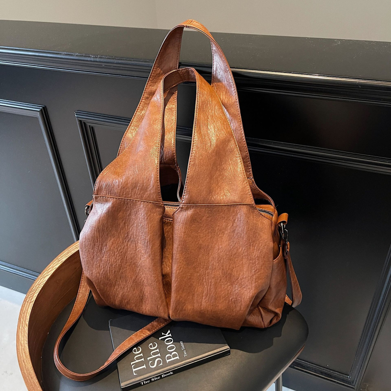 PU tote taška, mestský minimalistický štýl, zapínanie na zips, podšívka z polyesteru, vnútorná kapsa so zipsom, jeden ramenný popruh, každodenné použitie