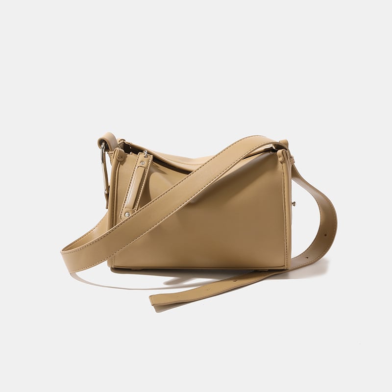 Crossbody torbica s oblikom jastuka, PU koža, urbani minimalistički stil, skriveni džep na zatvarač, džep za telefon i pregradnim džepom