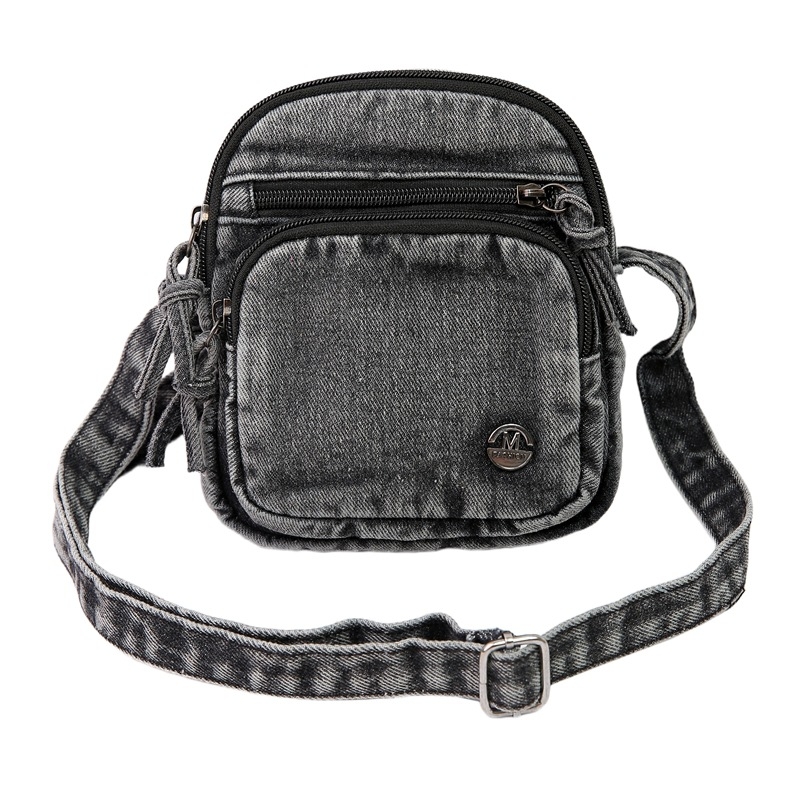 Denim torba za rame u obliku košare sa zipom, mala kvadratna crossbody za telefon, podstava od poliesterja