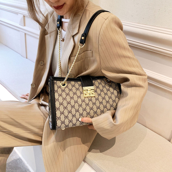 Ženska tote torba s printom, velika kapaciteta, moderan retro casual stil, lančani remen