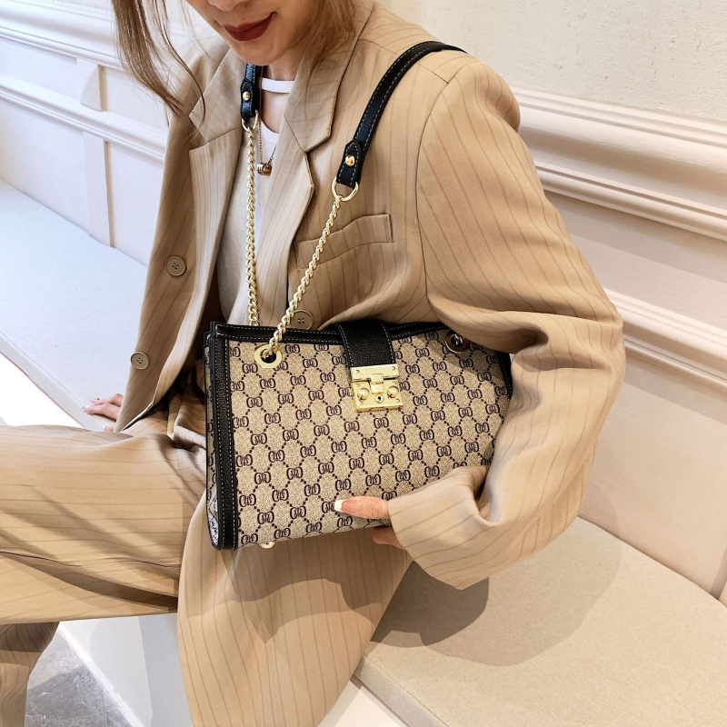 Ženska tote torba s printom, velika kapaciteta, moderan retro casual stil, lančani remen